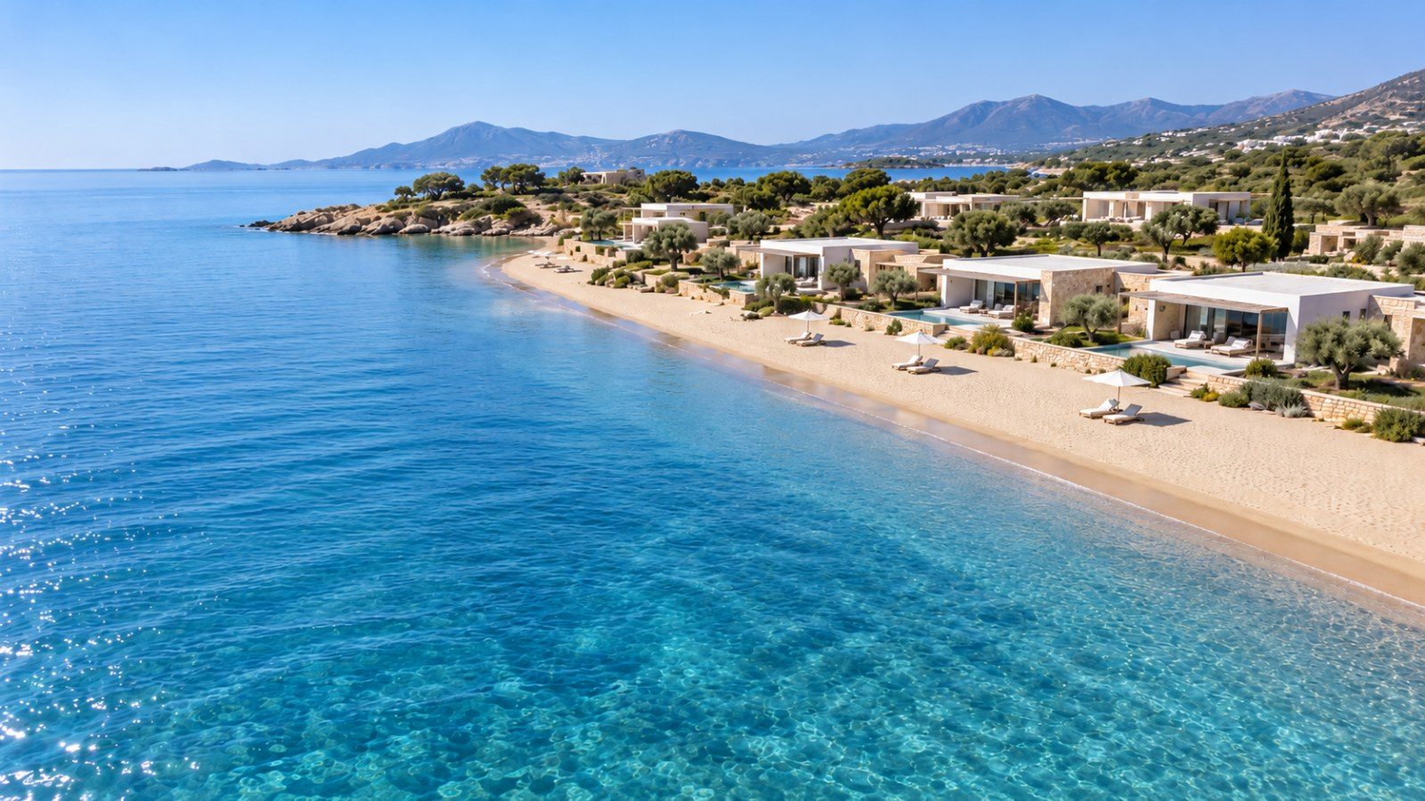 Aerial coastline resort